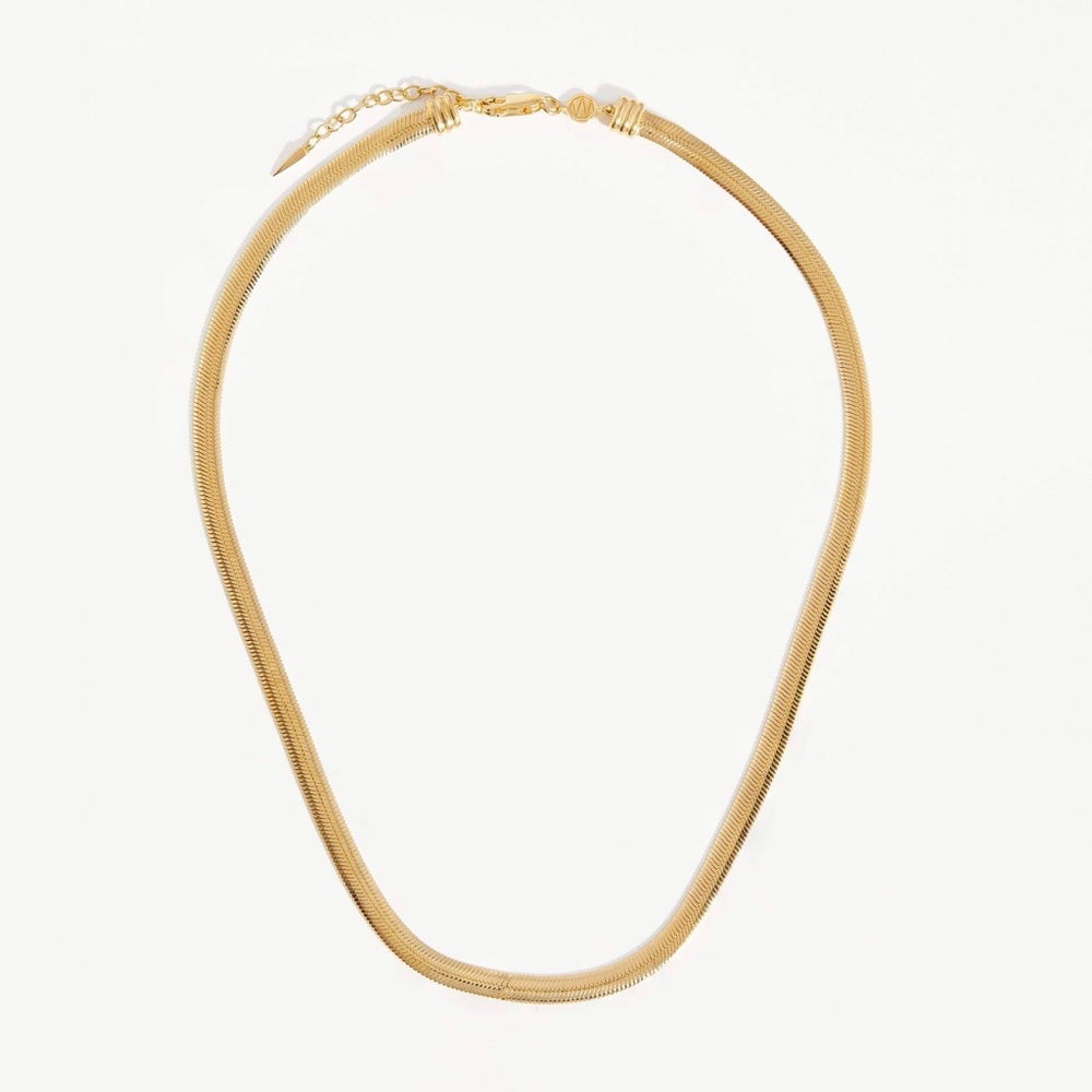 Missoma Flat Snack Chain Necklace (18ct Gold Plated)